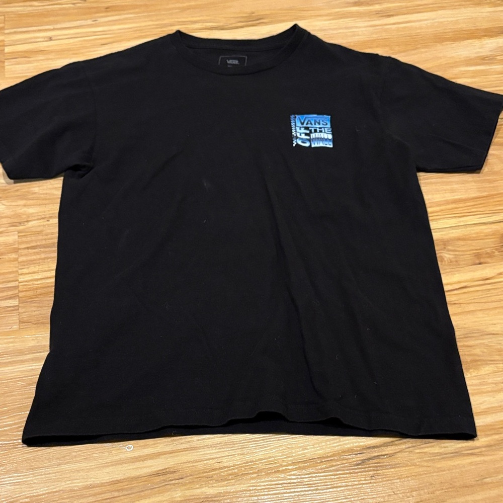 Vans Black T-Shirt with Blue Logo